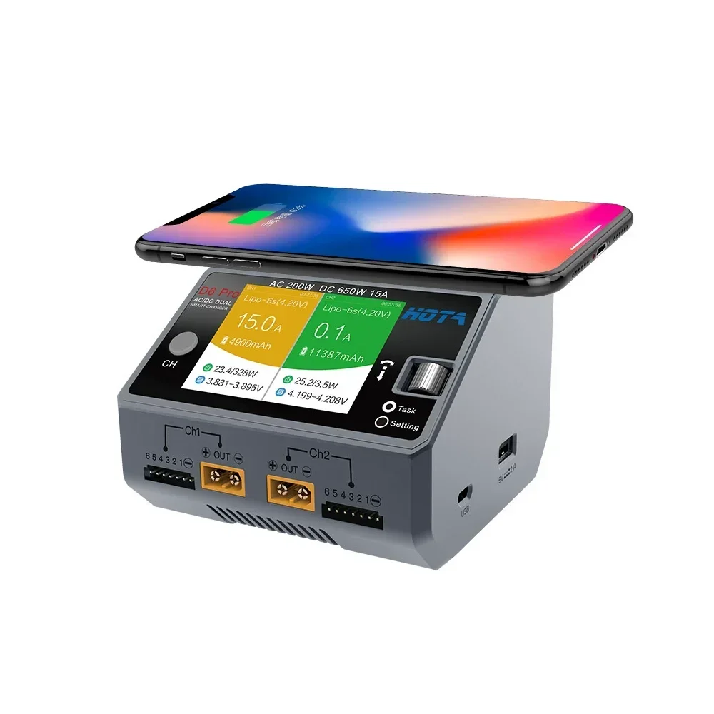 Hota D6 Pro Dual Lipo Charger - HOTA D6 Pro Dwukanałowa Inteligentna Ładowarka