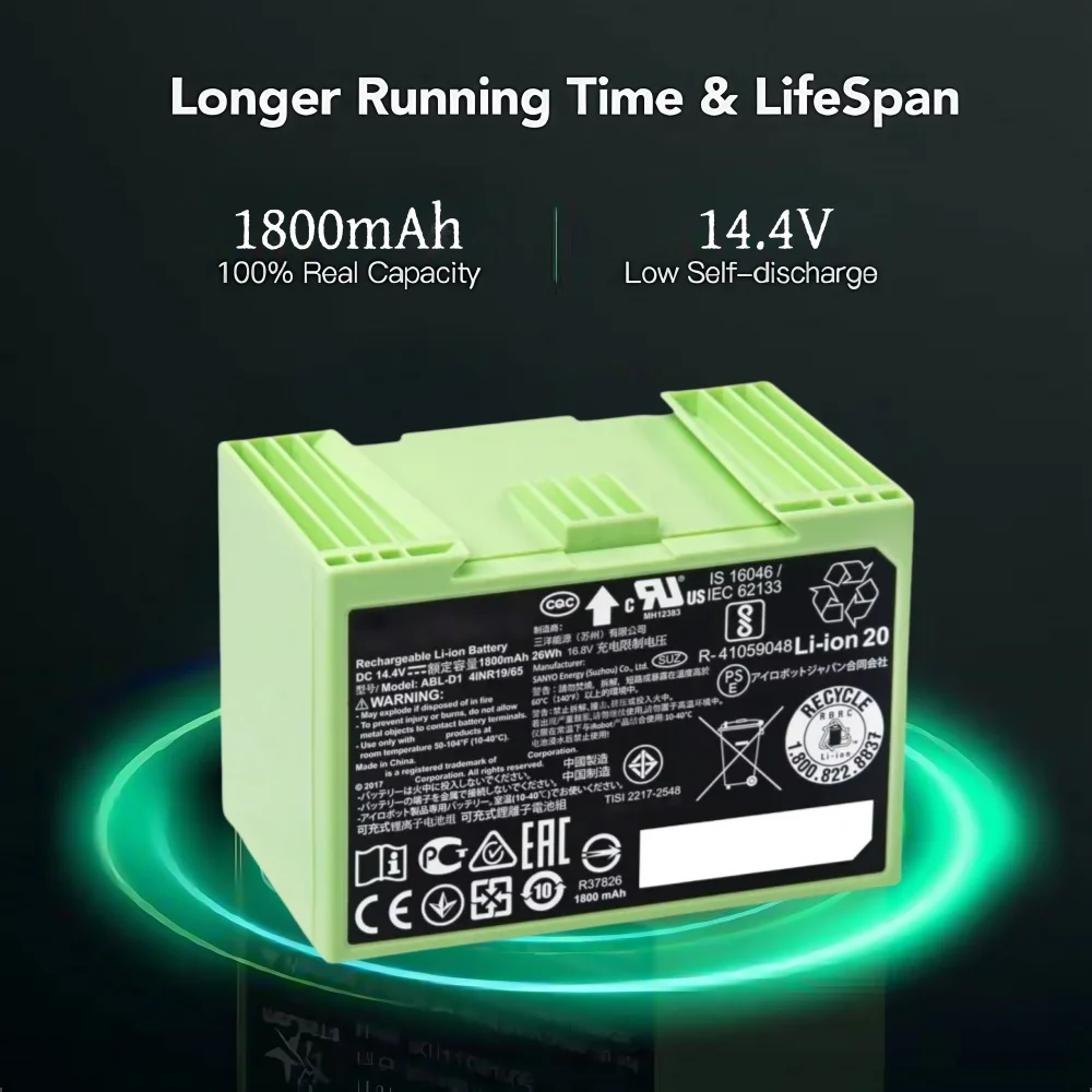 4S Lipo Battery 14.8V 6000Mah - Akumulator zamienny do odkurzacza iRobot Roomba
