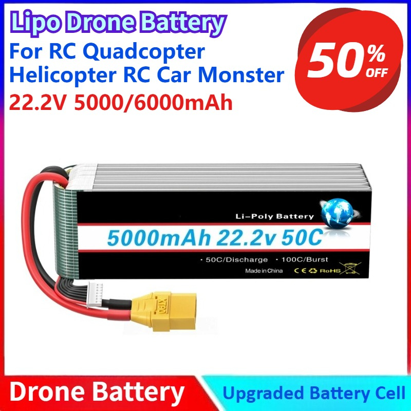 Nowa bateria Lipo 5000/6000mAh – 6S Lipo Battery 22.2V 5000Mah recenzja i cena