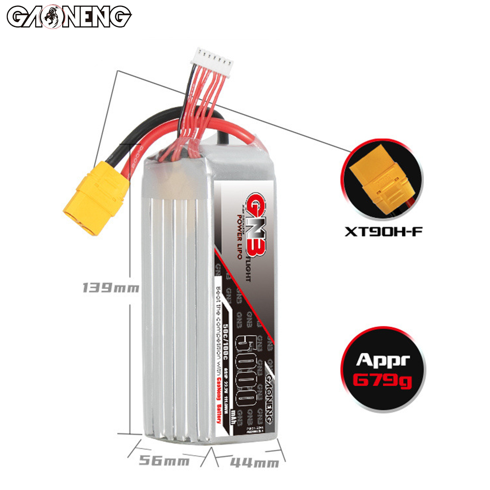 Oryginalna bateria litowa GNB  – 6S Lipo Battery 22.2V 5000Mah recenzja i cena